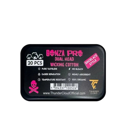 [Bonza-Pro] Lacets de Coton Bonza Pro Dual Head (20pcs) | Thunder Cloud x Vaping Bogan